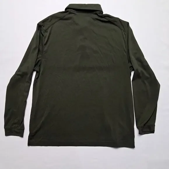 PGA Tour Shirt Long Sleeve Polo Striped Dark Green Mens Large Golf Top - Picture 6 of 8